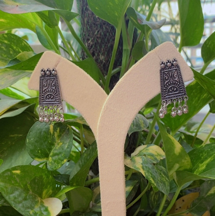 oxidized necklace and earring - 2 piece combo set