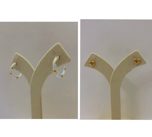 love loop and heart stud set