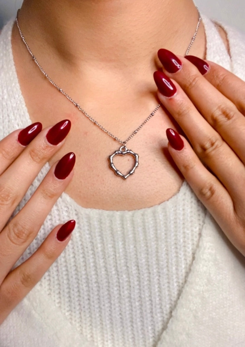 Heart pendent and chain - Silver-33