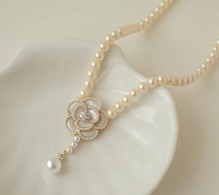 Pearl flower necklace -44