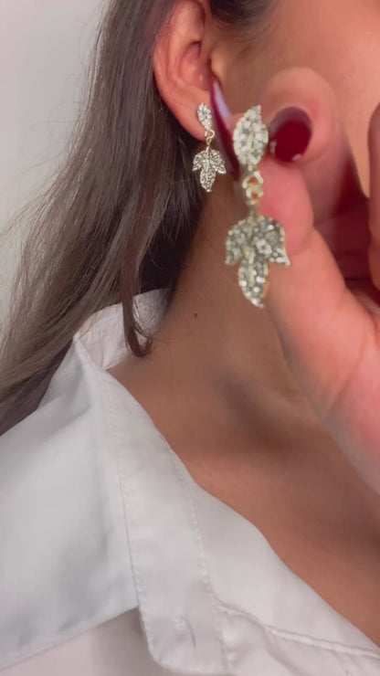 leaf earring - Silver-52