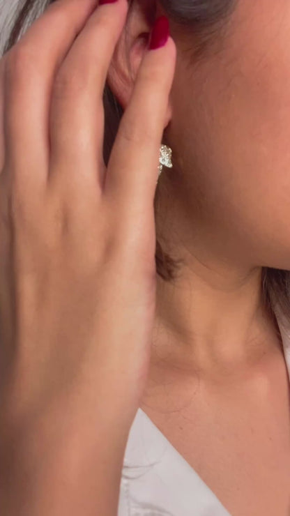 leaf earring - Silver-52